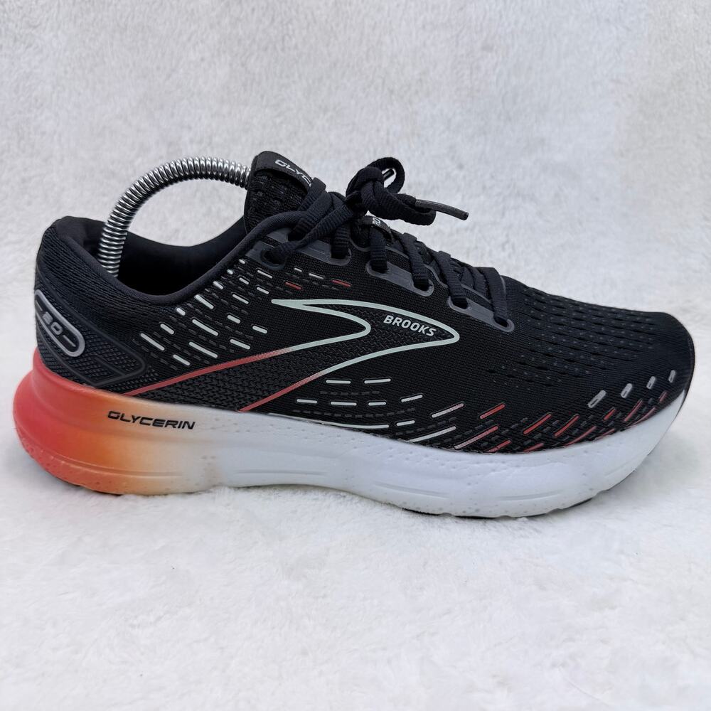 Brooks Glycerin 20 Womens Running Shoes Black Red Opal Size 11 Neutral Trainer